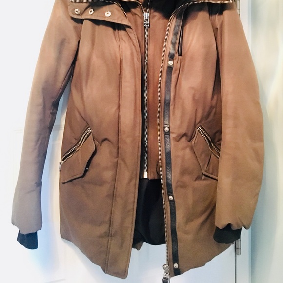 MACKAGE Small/S down parka puffer fur collar, army green jacket -30C rated! - Picture 3 of 8